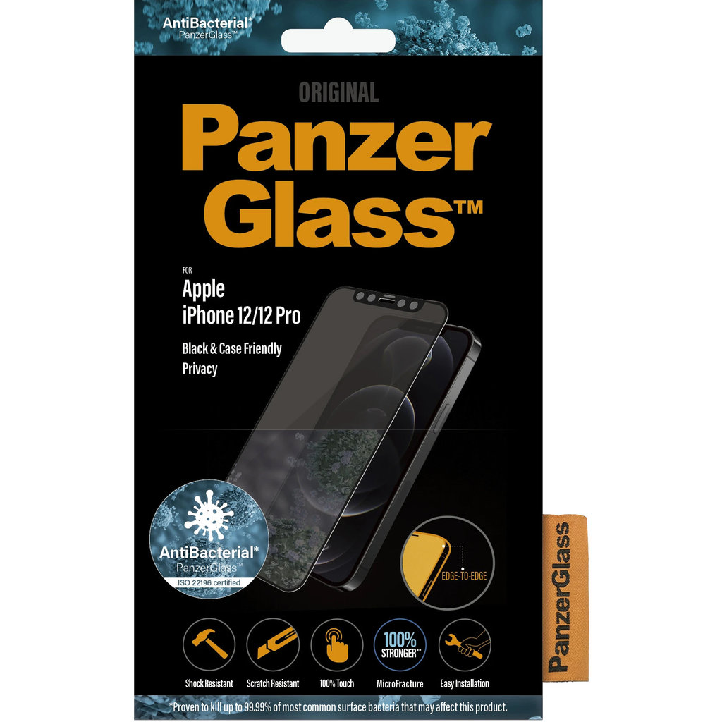 PanzerGlass Apple iPhone 12/12 Pro Black CF Privacy Super+ Glass