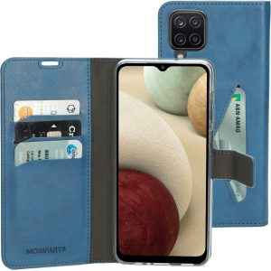 Mobiparts Classic Wallet Case Samsung Galaxy A12 (2021) Steel Blue