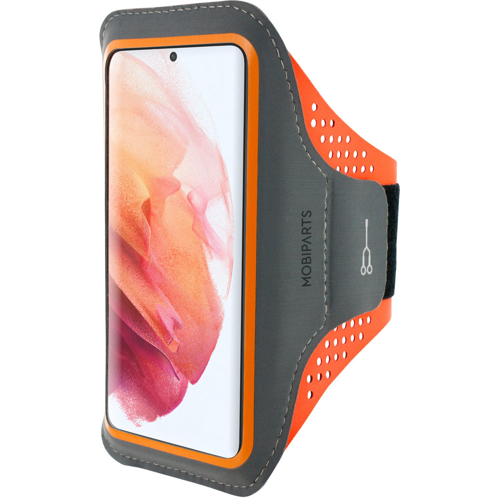 Mobiparts Comfort Fit Sport Armband Samsung Galaxy S21 Neon Orange