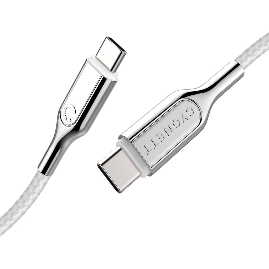 Cygnett Armoured Braided USB-C to USB-C Cable 1m White