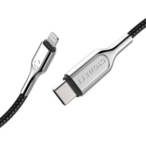 Cygnett Armoured Braided Lightning to USB-C Cable 10cm Black