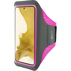 Mobiparts Comfort Fit Sport Armband Samsung Galaxy S22 Plus Neon Pink