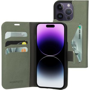 Mobiparts Classic Wallet Case Apple iPhone 14 Pro Stone Green