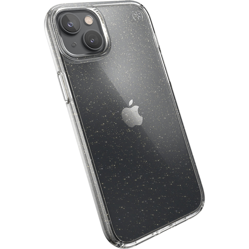 Speck Presidio Perfect Clear Glitter Apple iPhone 14 Plus/15 Plus Clear / Gold Glitter - with Microban