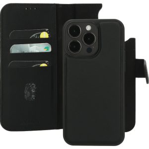 Mobiparts Leather 2 in 1 Wallet Case Apple iPhone 15 Pro Max Black