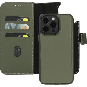 Mobiparts Leather 2 in 1 Wallet Case Apple iPhone 15 Pro Max Green