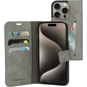 Mobiparts Classic Wallet Case Apple iPhone 15 Pro Granite Grey