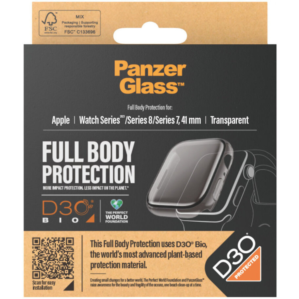 PanzerGlass Full Body Apple Watch 9/8/7 41 mm - Clear with D3O