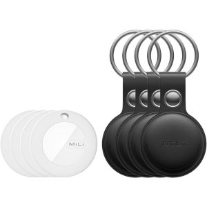 MiLi MiTag & Leather case - Black - 4 Pack