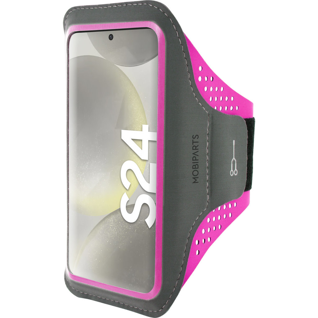 Mobiparts Comfort Fit Sport Armband Samsung Galaxy S24 Neon Pink