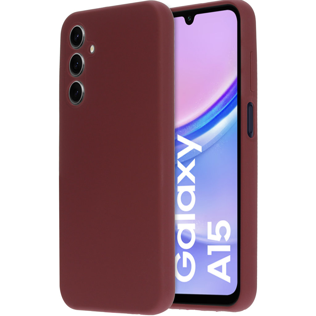 Mobiparts Silicone Cover Samsung Galaxy A15 Plum Red