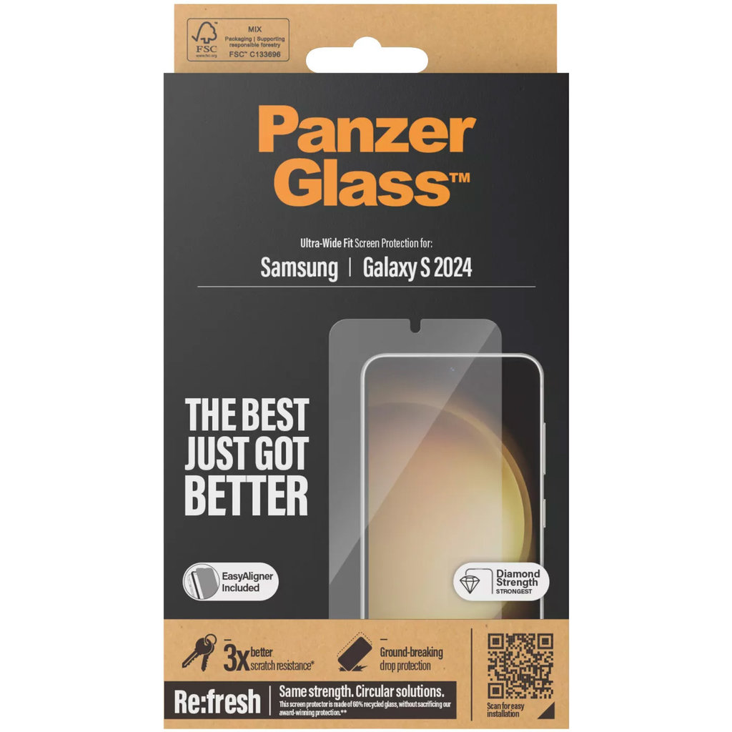 PanzerGlass Samsung Galaxy S24 5G Ultra-Wide Fit Refresh with EasyAligner