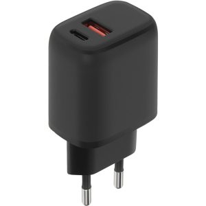 Mobiparts Wall Charger Dual USB-C/USB-A 20W Black (Bulk)