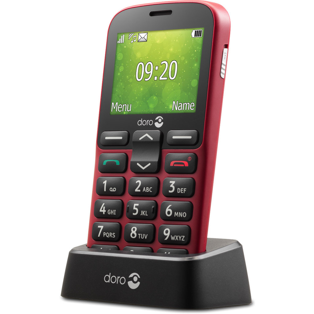 Doro 1380 2G Red + Cradle