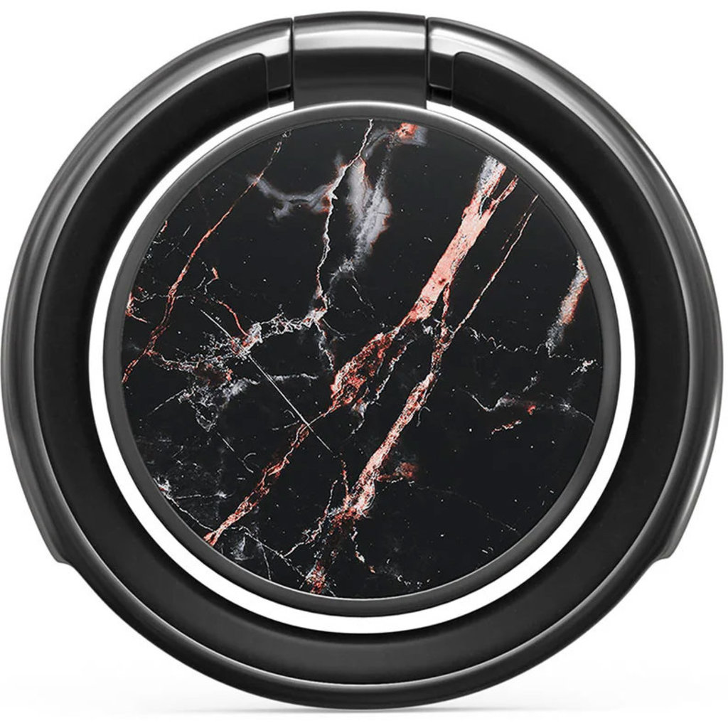 Burga Phone Ring Holder Gunmetal - Rose Gold Marble