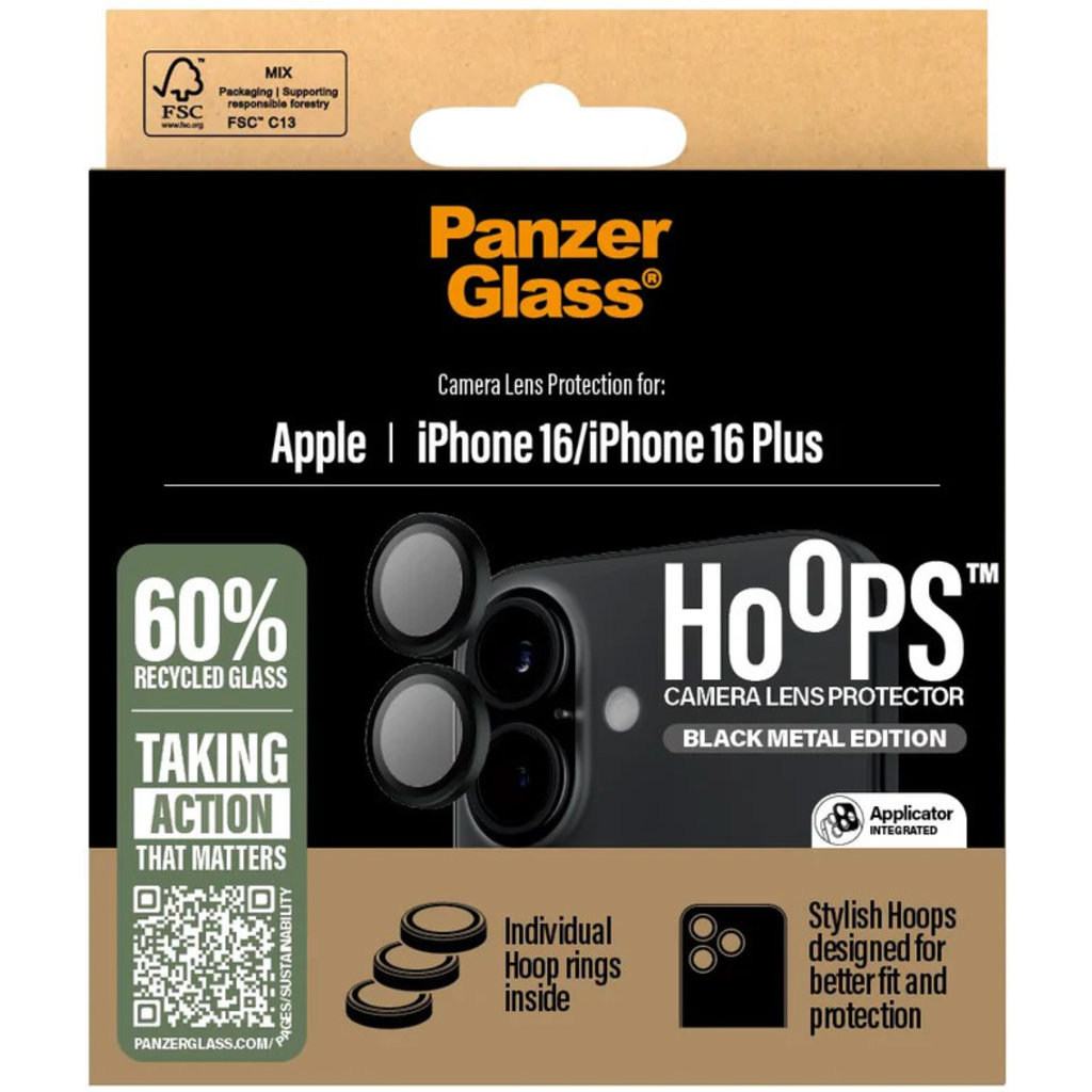 Panzerglass Hoops Rings Apple iPhone 16/16 Plus - Black