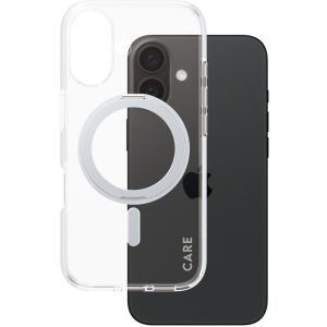 CARE by PanzerGlass Feature Case Transparent w. Silver Kickstand & MagSafe iPhone 16