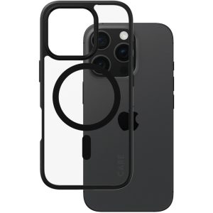 CARE by PanzerGlass Flagship Case Transparent Urban Combat w. Black Frame & MagSafe iPhone 16 Pro