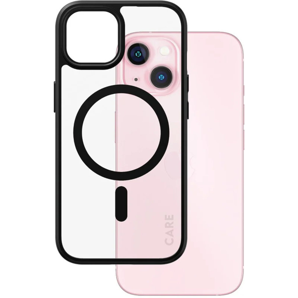 CARE by PanzerGlass Flagship Case Transparent Urban Combat w. Black MagSafe iPhone 15