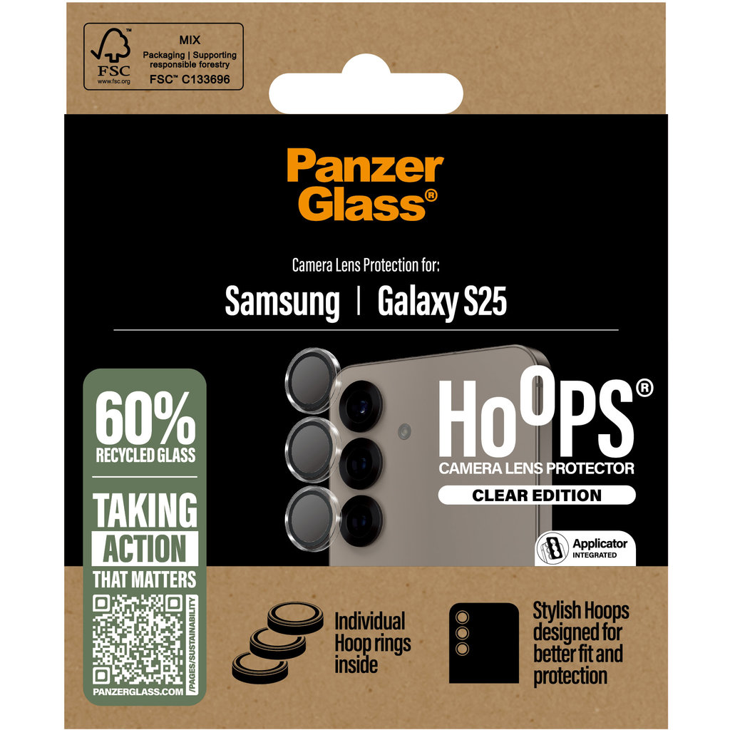 PanzerGlass Hoops Rings Samsung Galaxy S25 Transparent