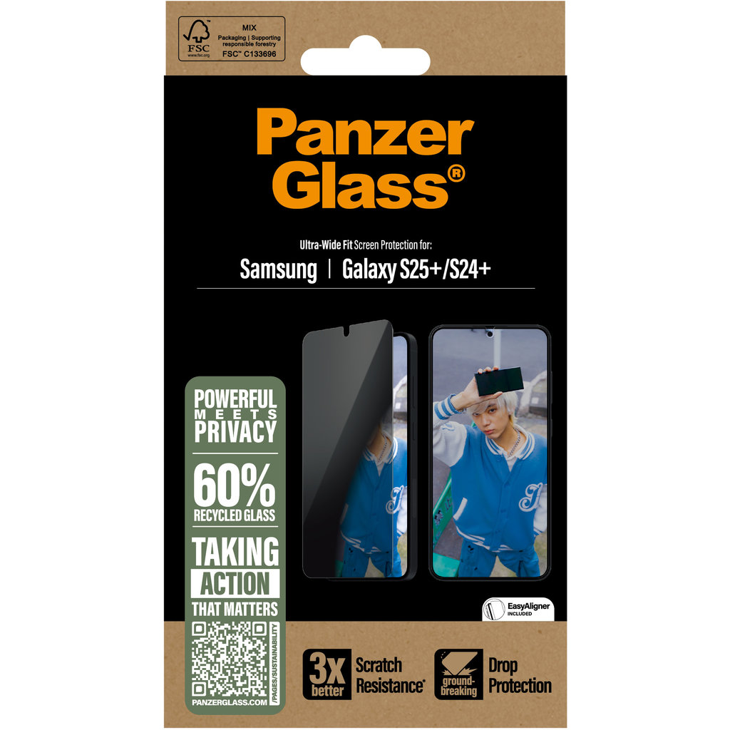 Panzerglass Samsung Galaxy S25 Plus/S24 Plus - Ultra-Wide Fit Privacy Glass