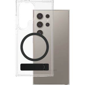 CARE by PanzerGlass Feature Case Transparent w. Black Kickstand & QI Samsung S25 Ultra