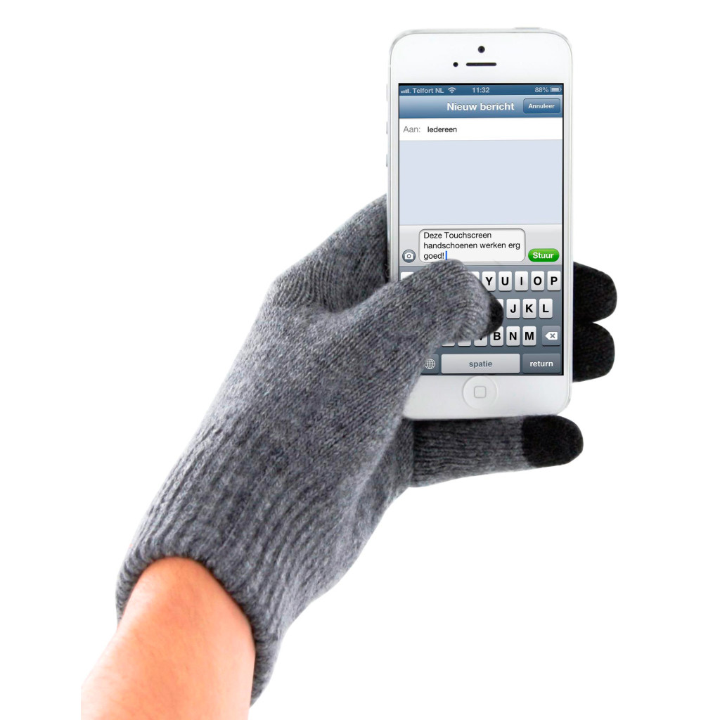 Mobiparts Touchscreen Gloves Grey (Size L)